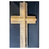 Wooden Cross & Framed Quote Plaque - Rustic Home Decor