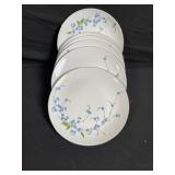 East German Porcelain Oval Plates - Blue Floral Vine Pattern - 9 in - Assorted Set