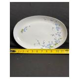 East German Porcelain Oval Plates - Blue Floral Vine Pattern - 9 in - Assorted Set