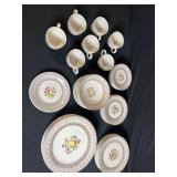 Johnson Bros Old Granite Fruit Sampler Teacups & Plates - Staffordshire, England