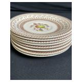 Johnson Bros Old Granite Fruit Sampler Teacups & Plates - Staffordshire, England