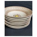 Johnson Bros Old Granite Fruit Sampler Teacups & Plates - Staffordshire, England