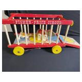 Fisher-Price Circus Wooden Toy Set - Red Wagon, Ladders, Trains & Figures