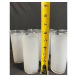 Glassware Set - Frosted Tumblers (9) & Clear Champagne Flutes (12)