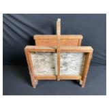 Vintage Wooden Coat Rack with 3 Iron Hooks - Includes Picnic Case & Wine Accessories