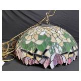 Vintage Tiffany-Style Mosaic Glass Pendant Lamp Shade with Chain