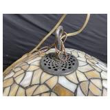 Vintage Tiffany-Style Mosaic Glass Pendant Lamp Shade with Chain