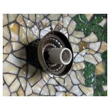 Vintage Tiffany-Style Mosaic Glass Pendant Lamp Shade with Chain