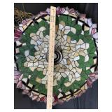 Vintage Tiffany-Style Mosaic Glass Pendant Lamp Shade with Chain