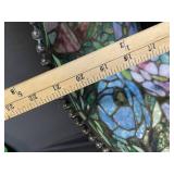 Tiffany-Style Stained-Glass Lamp Shade - Floral Dome, Beaded Rim - 21 inches