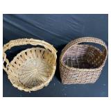 Wicker Baskets - Assorted Sizes with White Storage Bucket