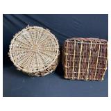 Wicker Baskets - Assorted Sizes with White Storage Bucket
