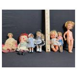 8-Pc Vintage Cloth Dolls Lot - Mixed Outfits