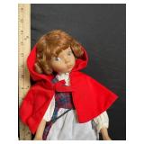Dolls - Vintage Cloth Dolls with Floral Dress & Red Hood Cape (Lot of 2)