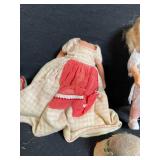 Vintage Cloth Doll Lot - 4 Dressed Dolls with Outfits, Hats & Accessories