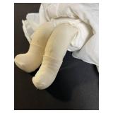 Two Vintage Baby Dolls in White Lace Gown and Blue Dress