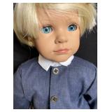 Blonde Fashion Doll - Denim Jacket & Orange Plaid Pants