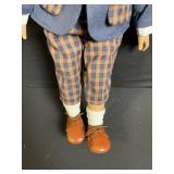 Blonde Fashion Doll - Denim Jacket & Orange Plaid Pants