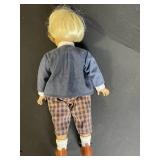 Blonde Fashion Doll - Denim Jacket & Orange Plaid Pants