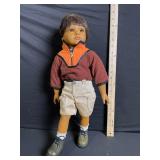 Doll - Orange Zip Fleece Top with Brown Trim, Beige Shorts, Olive-Green Boots