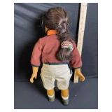 Doll - Orange Zip Fleece Top with Brown Trim, Beige Shorts, Olive-Green Boots
