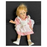 Ideal P-90 Doll - Vintage Vinyl Girl in Pink Gingham Dress & White Pinafore