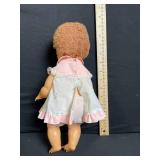 Vintage Baby Doll - Pink Dress with Lace Trim, Green Eyes, 14 inches tall