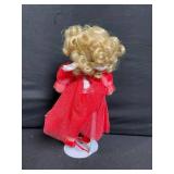 Three Vintage Fashion Dolls Lot - Blue-Striped Dress, Red Tulle Gown, Pink Striped Outfit