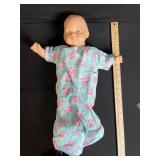 Vintage Baby Doll - Light-Blue Sleep Sack with Pink Prints