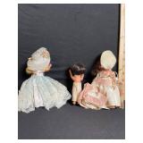 1940s Story Book Dolls - Set of 3 with Lace Dresses & Hats