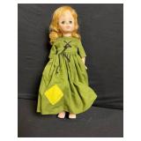 Vintage Vinyl Fashion Dolls - 2-Piece Lot in Green Floral and Olive Dresses