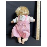 Vintage Baby Doll - Blonde Hair in Pink Gingham Dress
