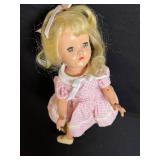 Ideal P90 Doll - Vintage Blonde Vinyl in Pink Polka Dot Dress