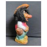 Vintage Troll Figurine - Hand-Painted Collectible with Colorful Outfit, Broken Hat