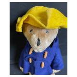Teddy Bear Plush With Blue Coat And Yellow Hat - 9-11 Inches Tall