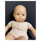 Lot of 3 Vintage Dolls: Bald Baby, Nude Toddler & Clown Rag Doll with Clothes