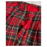 Linnea Doll Clothes - Red Plaid Skirt & Wooden Doll Rack