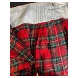 Red Plaid Wool Kilt Skirt with Buckle Waist - Vintage Tartan