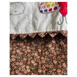 Butterfly Quilt - Handmade Bed Coverlet, 58 x 114 in