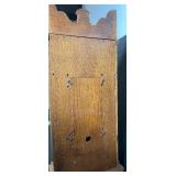 Oak Mantel Clock with Calendar Dial - Roman Time Dial in Carved Case