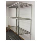 Stainless Steel Commercial 4 Tiers Shelving 75" High X 59" Wide X 12,5" Deep