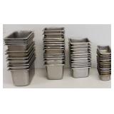 Stainless Steel Commercial Containers For Prep Tables & Fridges. Approx. 45 Pan