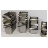 Stainless Steel Commercial Containers For Prep Tables & Fridges. Approx. 45 Pan