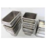 Stainless Steel Commercial Containers For Prep Tables & Fridges. Approx. 45 Pan