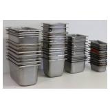 Stainless Steel Commercial Containers For Prep Tables & Fridges. Approx. 45 Pan
