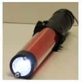 Bright LED Safety Traffic Baton Flashlight Stick With Self Whistle, Front Light & Magnetic Base. New In Box