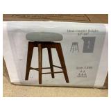 Costway 2 Pieces 26 Inch Backless Swivel Barstools with Linen Fabric Seat