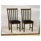 LOT OF 2 Costway Wooden Dining Chair with Rubber Wood Frame & Padded Seat