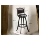 Costway Set of 2 29 inches Swivel Bar Height Stool Wood Dining Chair Barstool Black