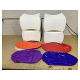 KOTEK 4 Pcs Butterfly Stools, High Soft Foam Modular Seating Set, Waterproof PU Cover with Non-Slip Base, Flexible Seating for Classroom Preschool Daycare, Assorted